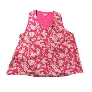 Cato Pink Tropical-Print V-Neck Tank Women’s 22/24W